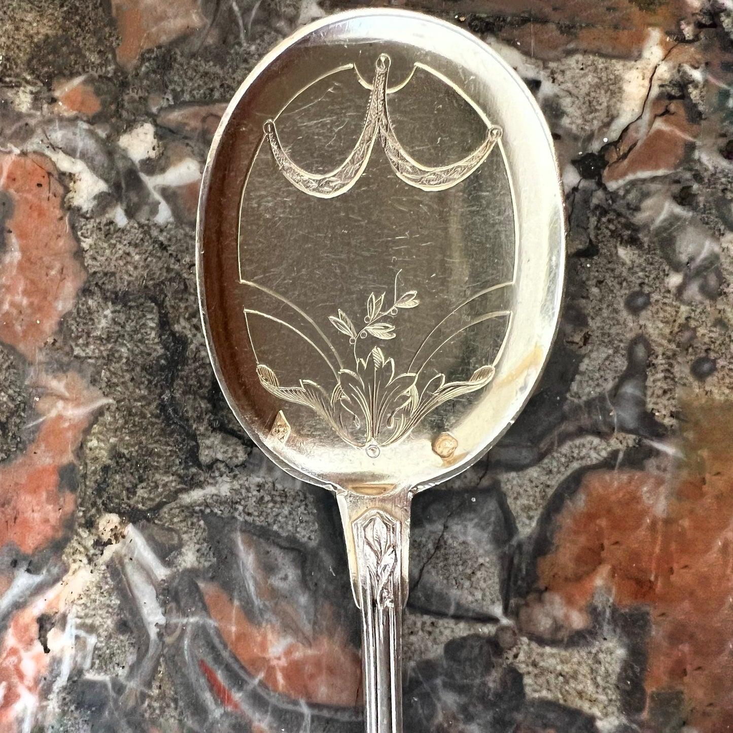 Cuillère à Glace en argent massif & en vermeil, Olier & Caron, XXe