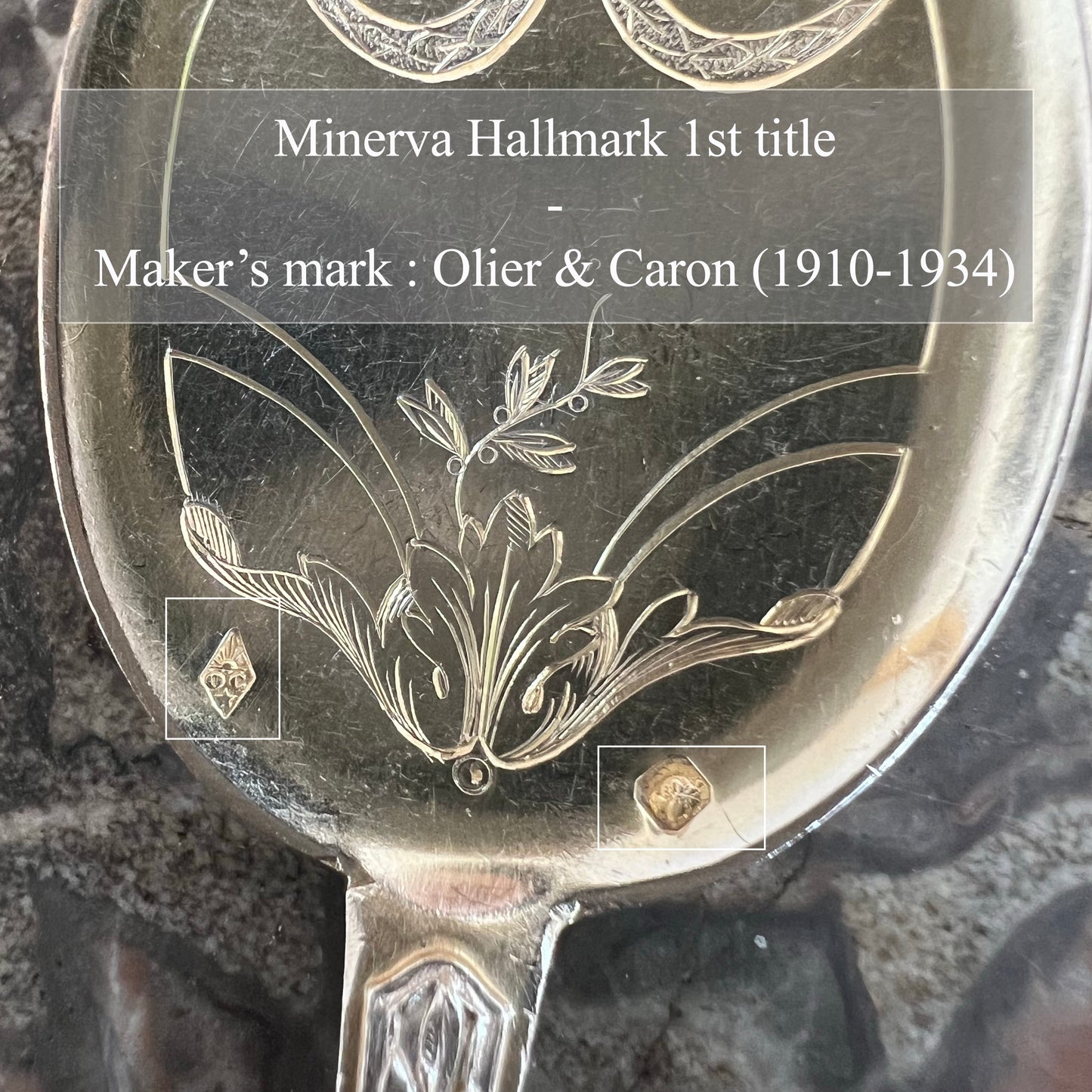 Cuillère à Glace en argent massif & en vermeil, Olier & Caron, XXe