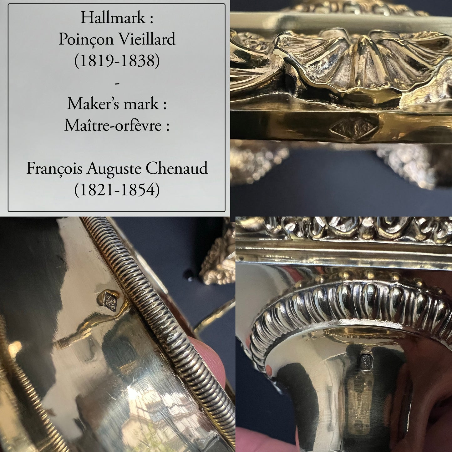 Drageoir en vermeil, époque Restauration