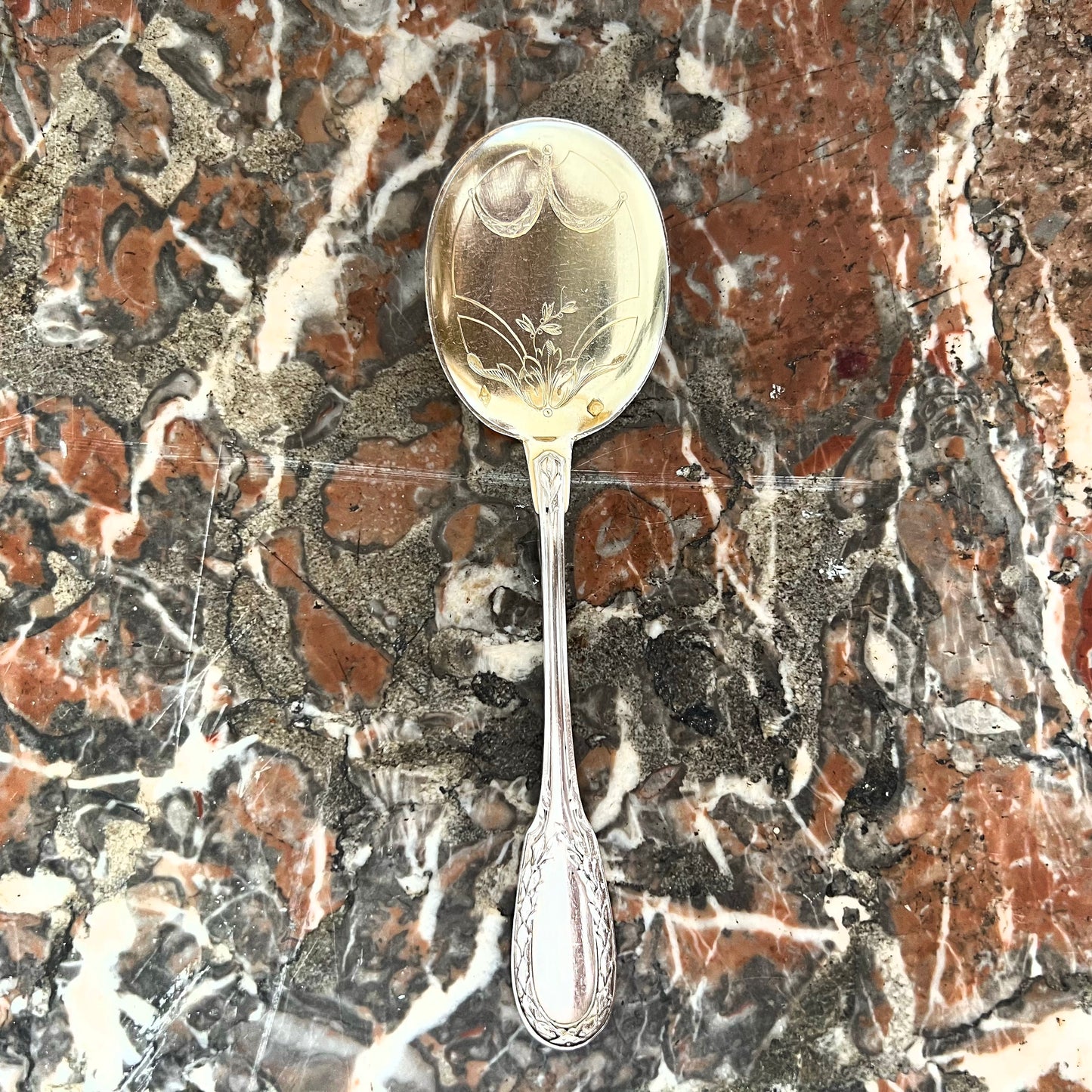 Cuillère à Glace en argent massif & en vermeil, Olier & Caron, XXe