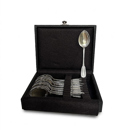 Ice cream spoon, Puiforcat, solid silver & vermeil, Suffren model (circa 1904)