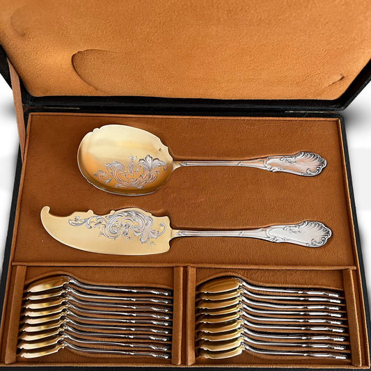 Service à glace en argent massif et en vermeil, 20 pcs, Henri Soufflot