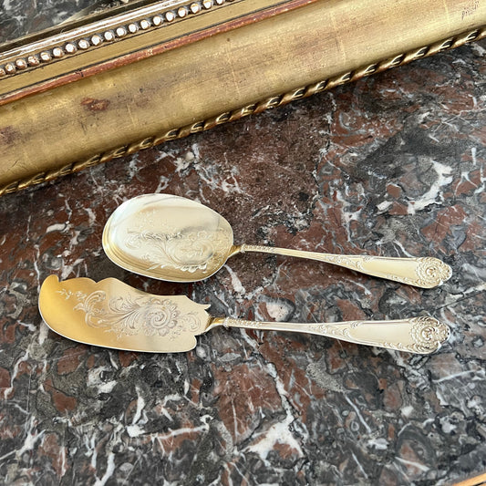 Service à glace, en vermeil, 2 pcs, style Louis XV