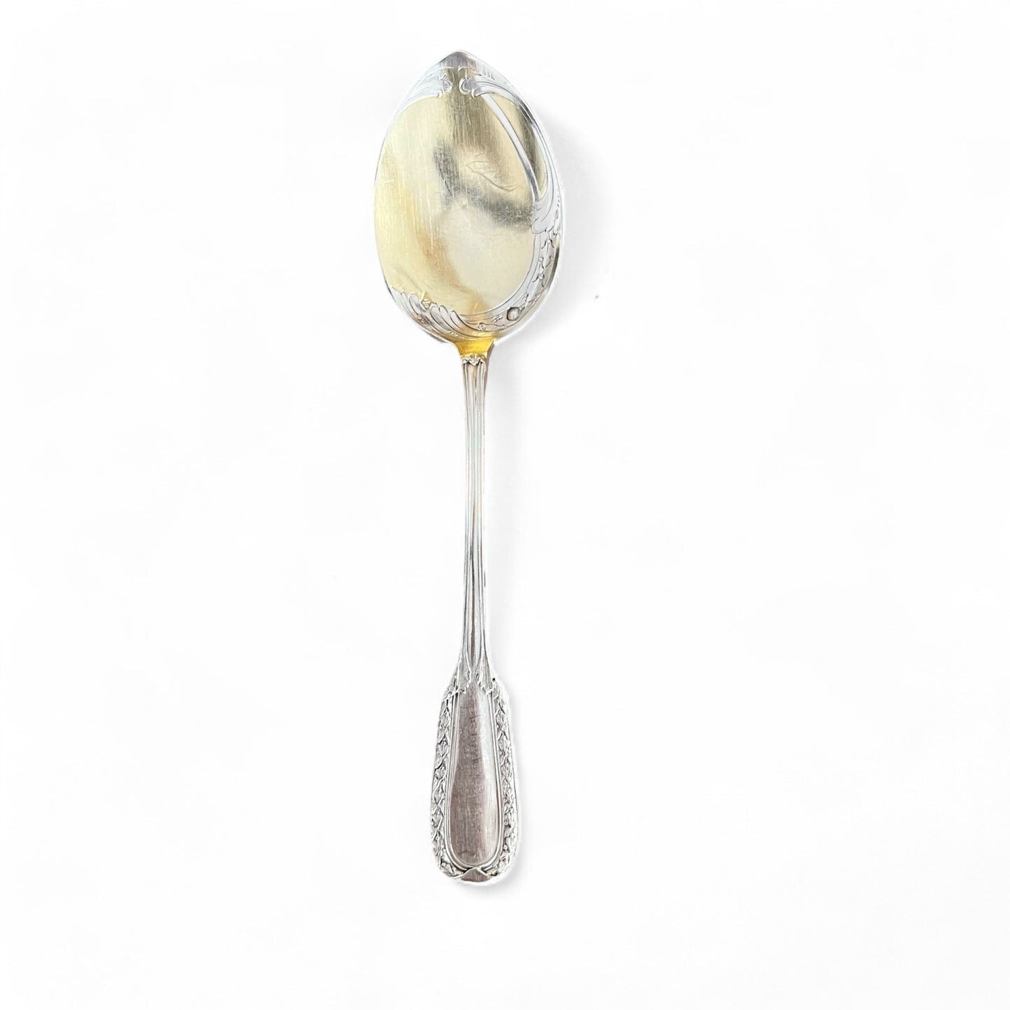 Cuillère à glace, Puiforcat, argent massif & vermeil, Modèle Suffren (cira1904)