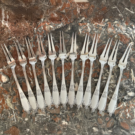 Fourchettes à escargots en argent massif, 12 pcs, Albert Rey de la Combaz
