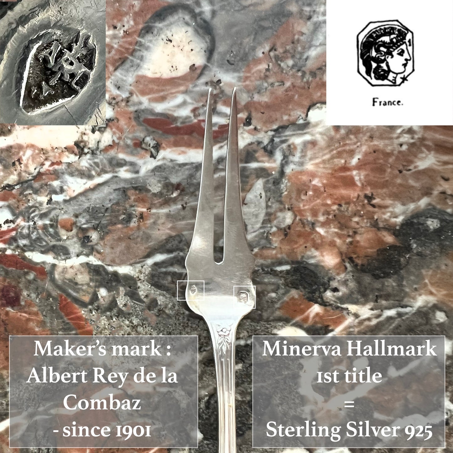Fourchettes à escargots en argent massif, 12 pcs, Albert Rey de la Combaz