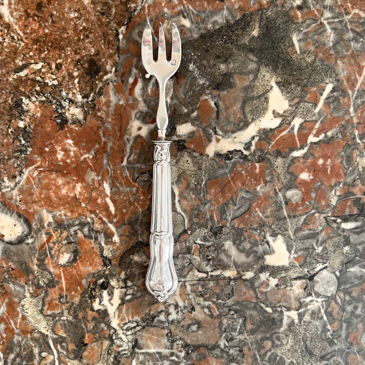 Fourchette à huîtres en argent & argent fourré, Philippe Berthier (XIX-XXe)