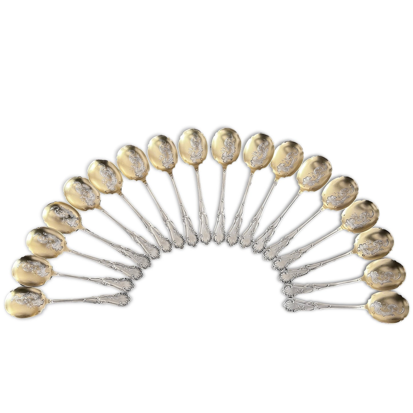 Service à glace en argent massif et en vermeil, 20 pcs, Henri Soufflot