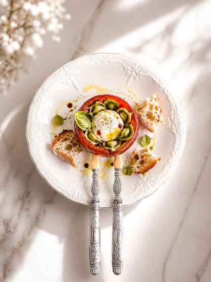 Service à salade de style Napoléon III en argent fourré