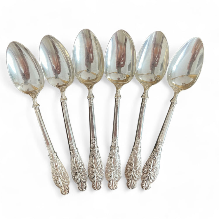 Solid silver teaspoons, 6 pcs, Ravinet d'Enfert