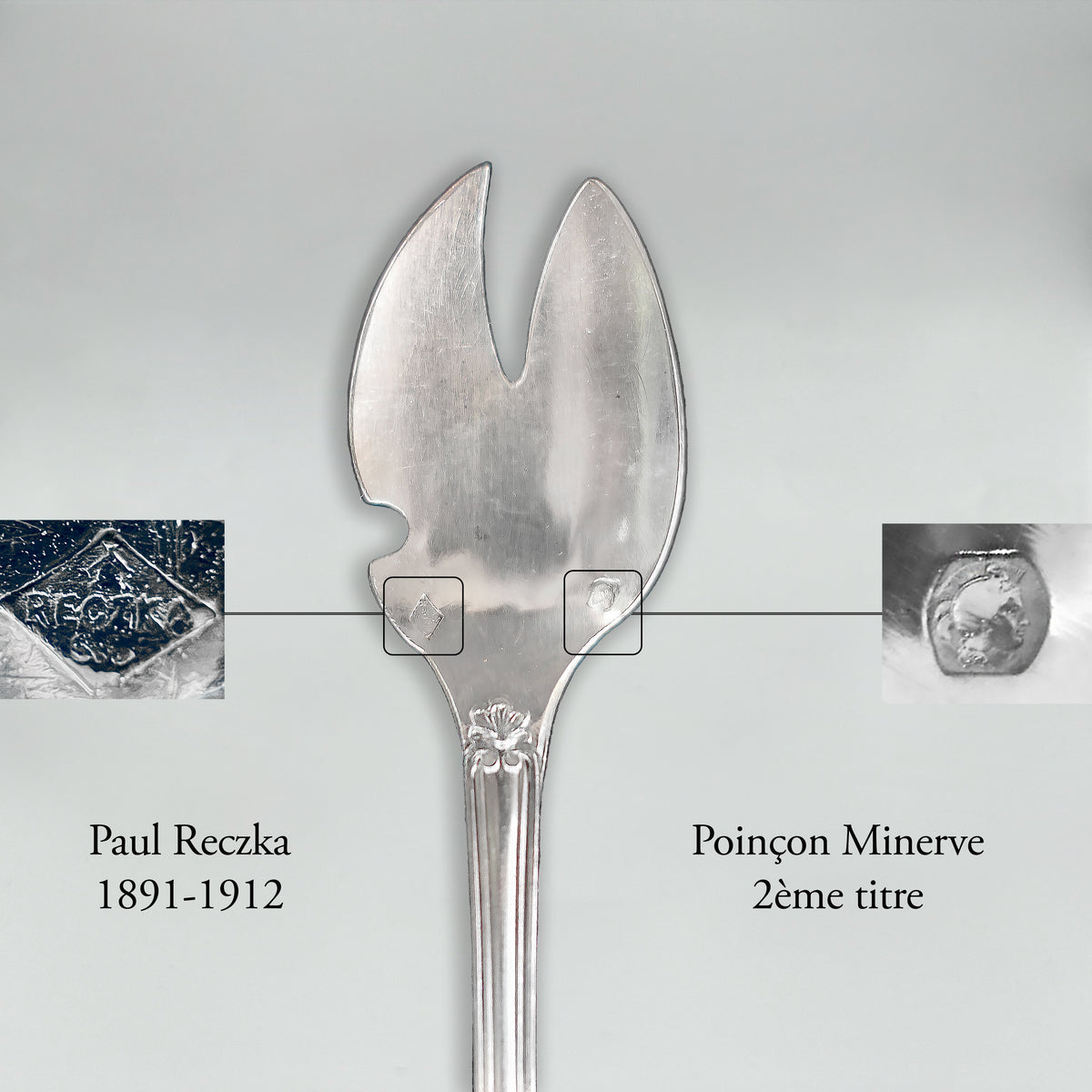 Fourchettes à huîtres en argent massif, 6 pcs, Paul Reczka
