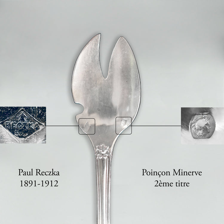 Fourchettes à huîtres en argent massif, 6 pcs, Paul Reczka