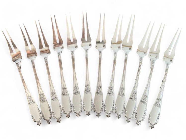 Solid silver snail forks, 12 pcs, Albert Rey de la Combaz
