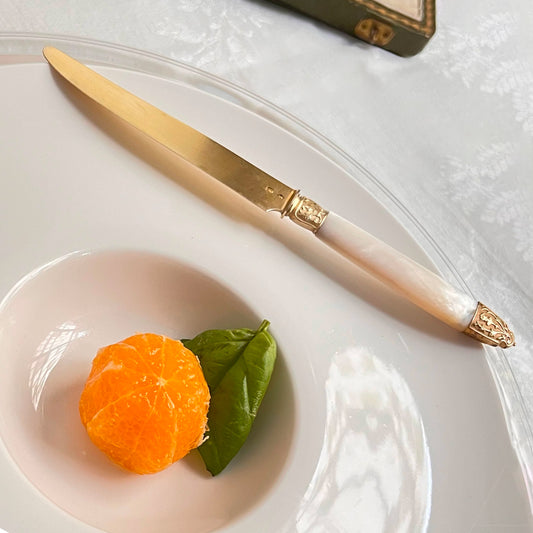 Mother-of-pearl and vermeil fruit knives, 10 pcs