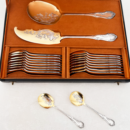 Service à glace en argent massif et en vermeil, 20 pcs, Henri Soufflot