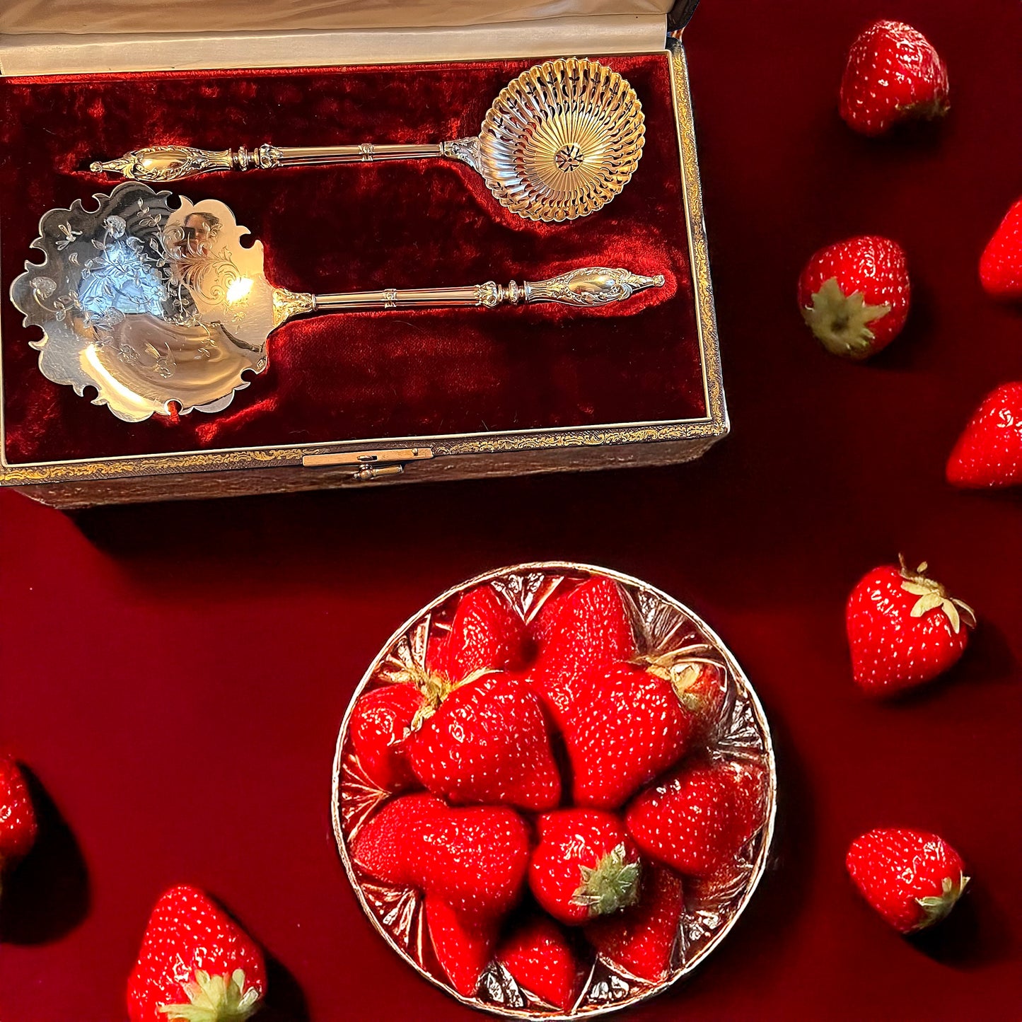 Strawberry service, Henri Gabert (1882-1901), vermeil