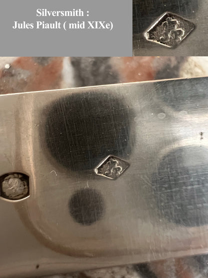 Couteaux à fromage en nacre & argent, 18 pcs, XIXe