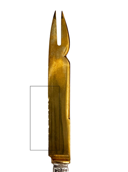 Couteaux fourchettes à melon en nacre et métal doré, 5 pcs (Déclassé)