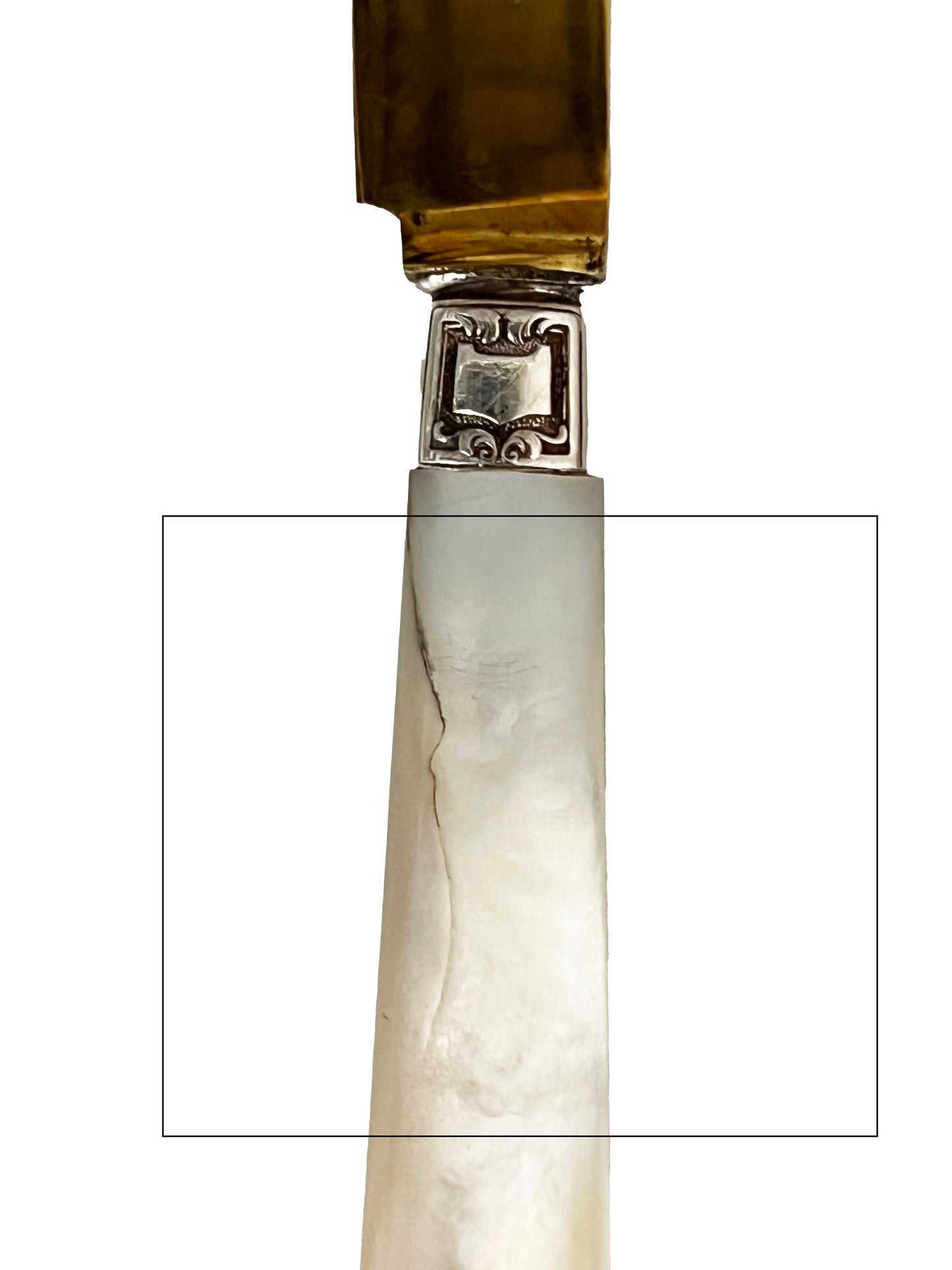 Couteaux fourchettes à melon en nacre et métal doré, 5 pcs (Déclassé)