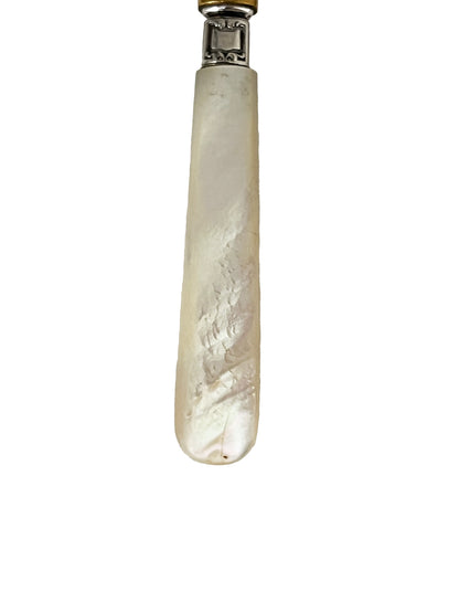 Couteaux fourchettes à melon en nacre et métal doré, 5 pcs (Déclassé)
