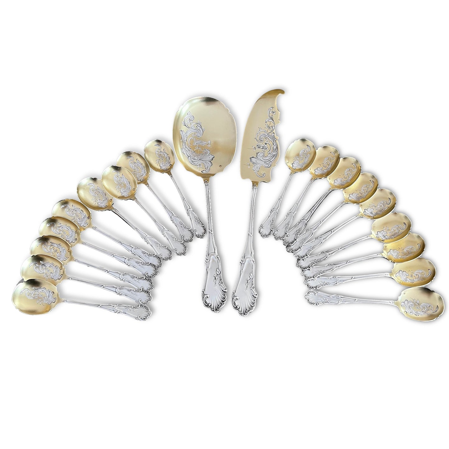 Service à glace en argent massif et en vermeil, 20 pcs, Henri Soufflot
