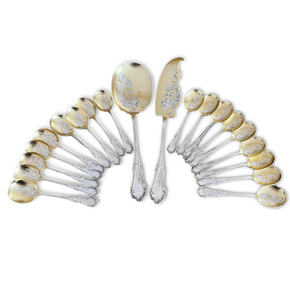 Service à glace en argent massif et en vermeil, 20 pcs, Henri Soufflot