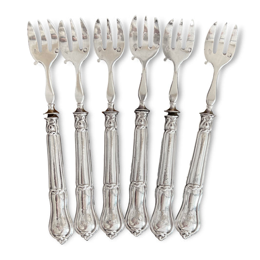 Silver and silver-plated oyster fork, Philippe Berthier (19th-20th century)