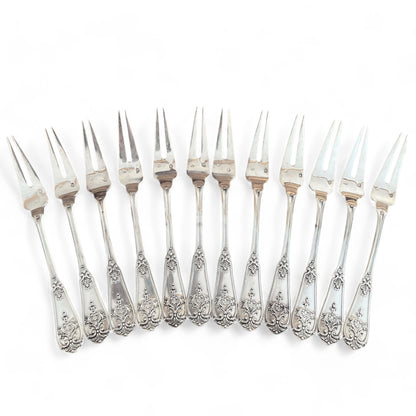 Fourchettes à escargots, de style Louis XV, en argent massif, 12 pcs