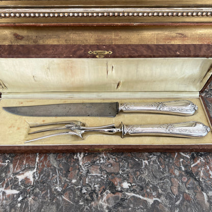 Service à gibier de style Louis XVI, en métal argenté & acier