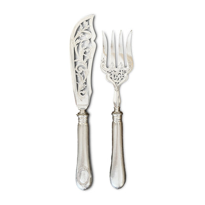Service de couvert à poisson de style Louis XVI, argent fourré, France