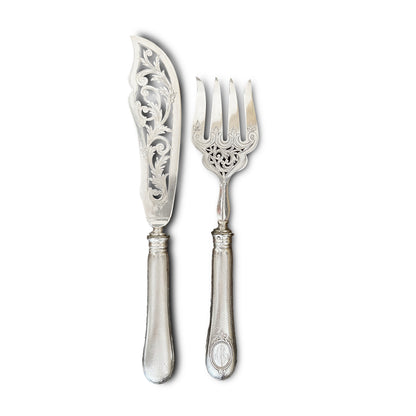 Service de couvert à poisson de style Louis XVI, argent fourré, France