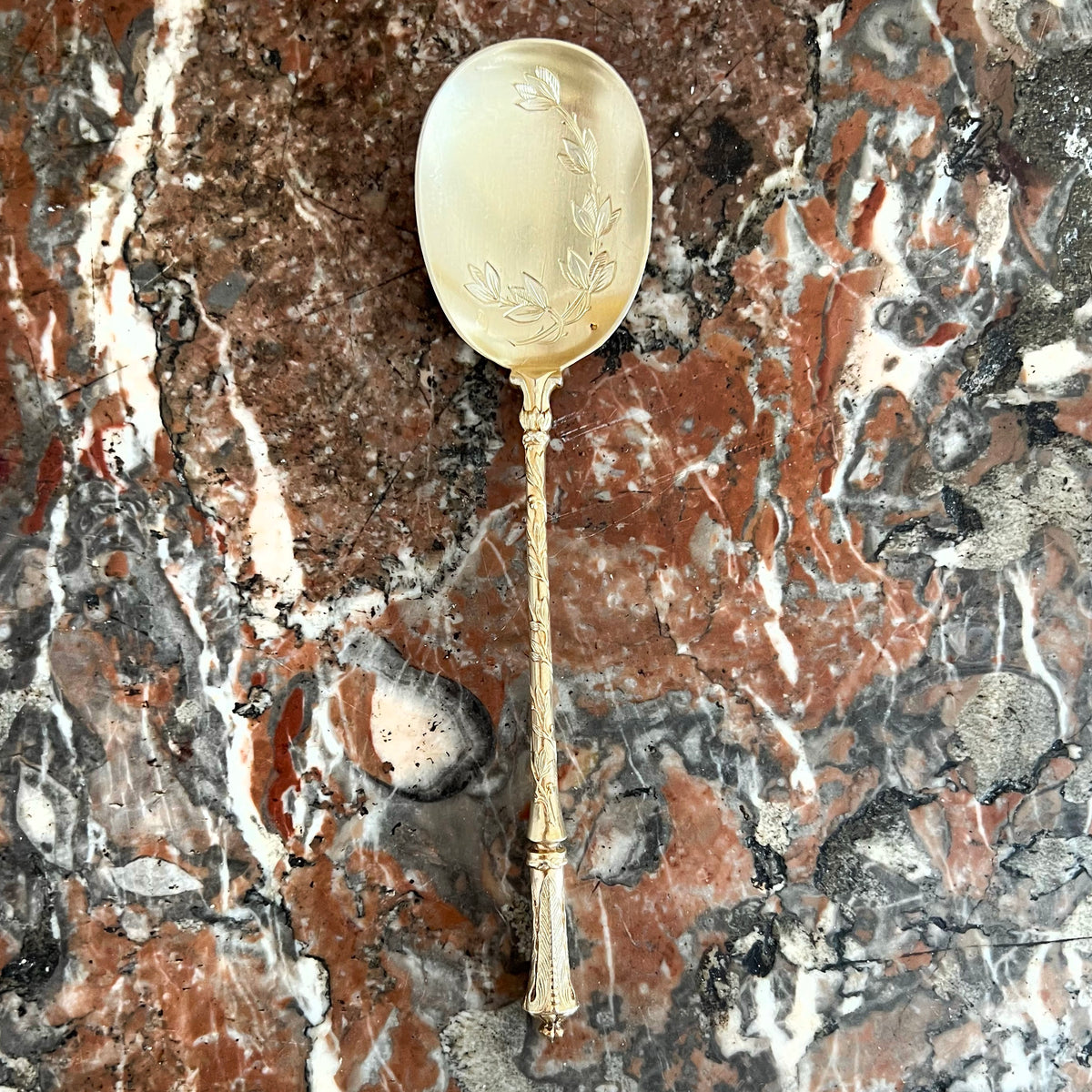 Vermeil ice service, Puiforcat, Russian laurel pattern (circa 1870), 13 pieces