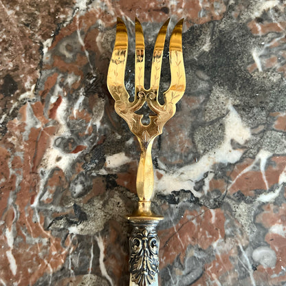 Service à foie gras, nacre & laiton