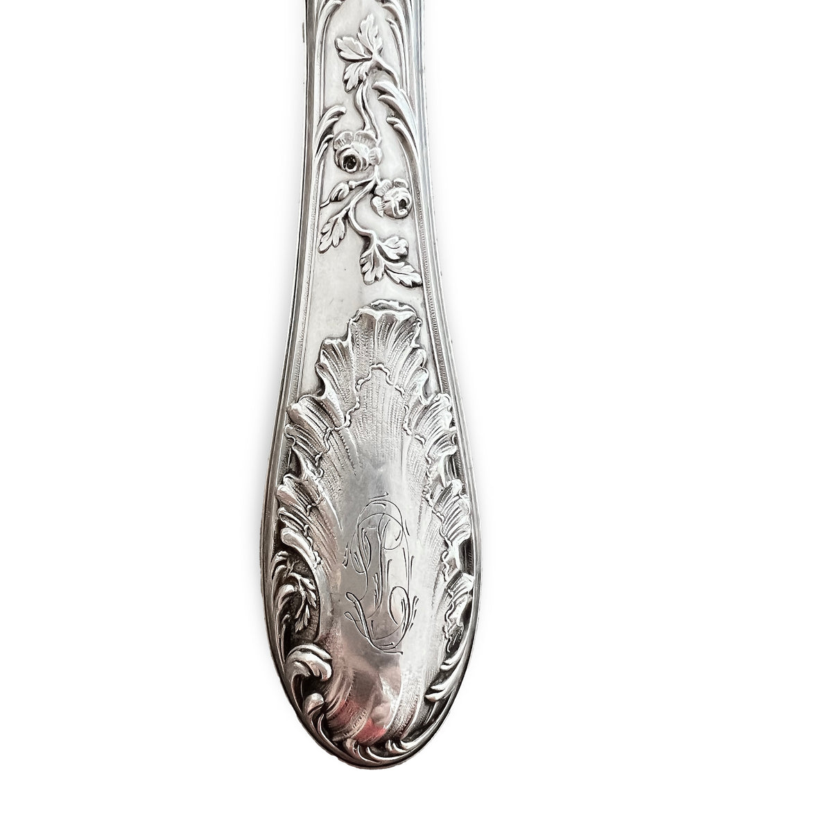 Louche à crème en argent fourré et métal doré, Art Nouveau