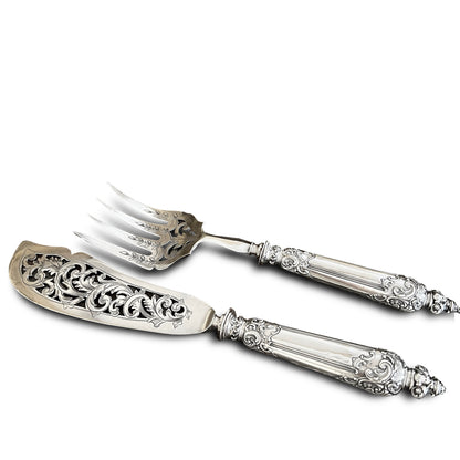 Service de couvert à poisson, Néo Renaissance, argent fourré, France