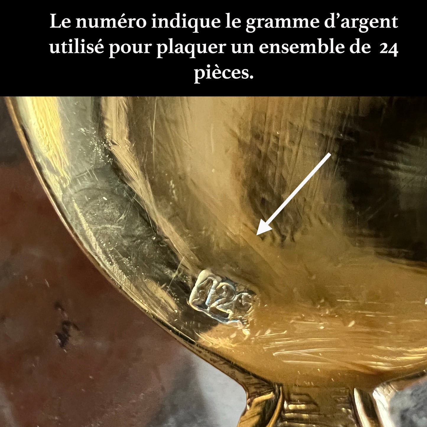 12 cuillères à moka, métal doré, France
