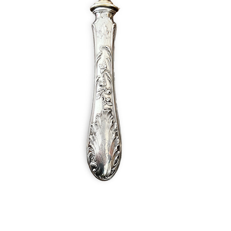 Louche à crème en argent fourré et métal doré, Art Nouveau