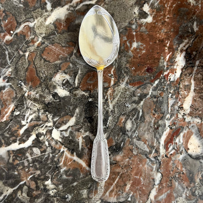 10 Cuillères à glace, Puiforcat, argent massif & vermeil, Modèle Suffren (circa 1904)