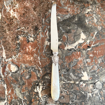 Fruit knives, mother-of-pearl & silver, 12 pieces, Paul Canaux & Cie