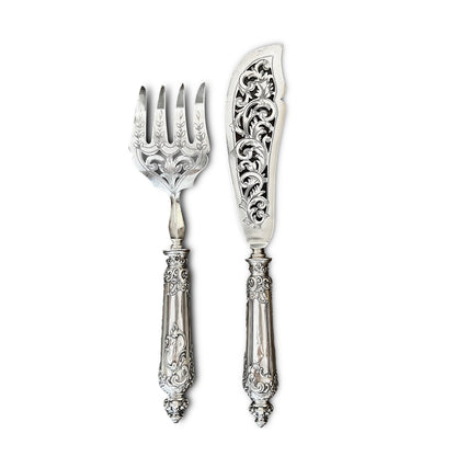 Service de couvert à poisson, Néo Renaissance, argent fourré, France