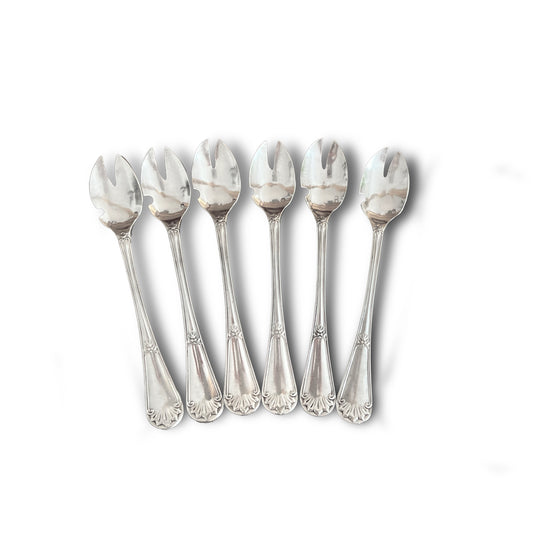 Solid silver oyster fork, Paul Reczka
