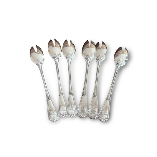 Solid silver oyster fork, Paul Reczka